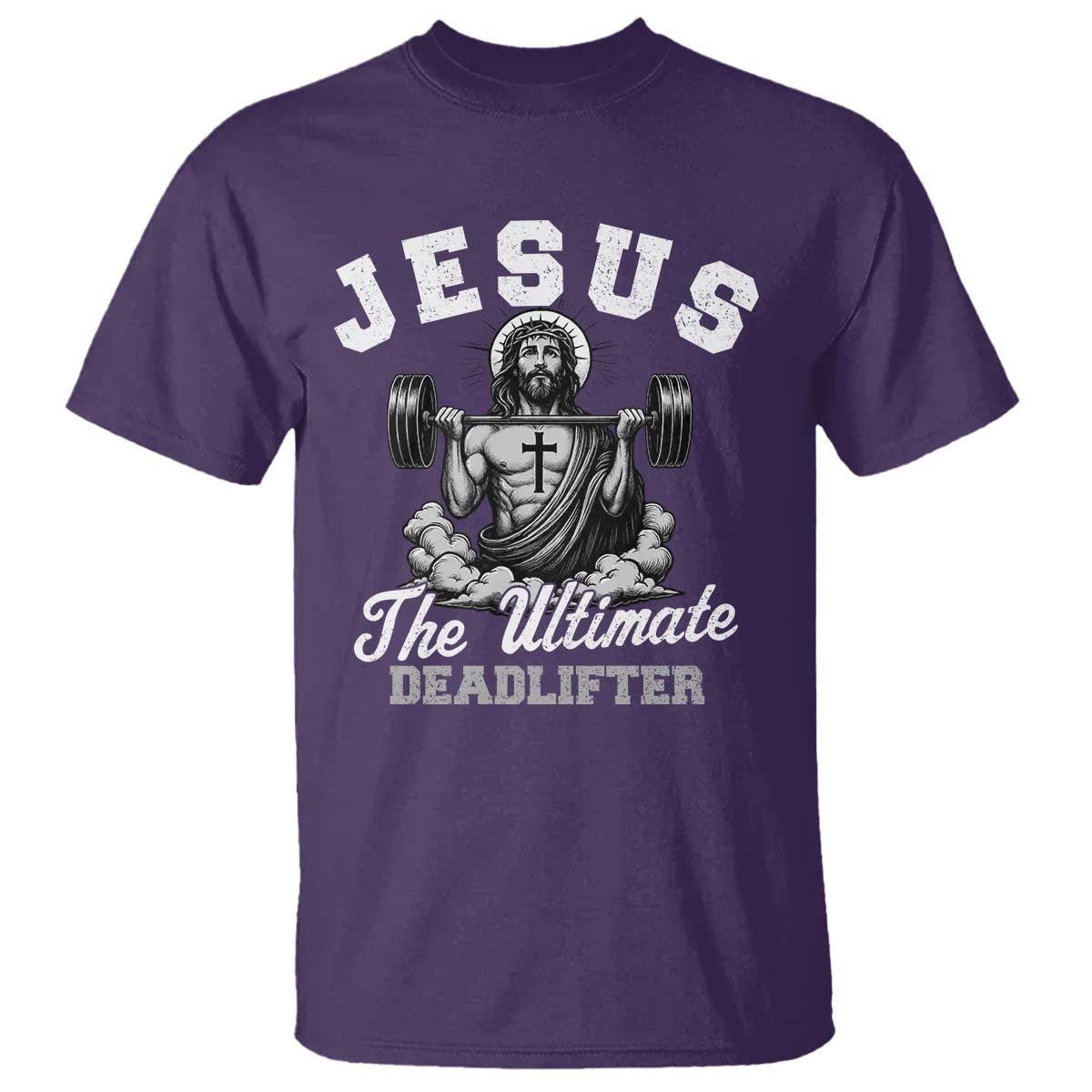 Jesus Deadlifting T Shirt The Ultimate Deadlifter Christian TS10 Purple Print Your Wear