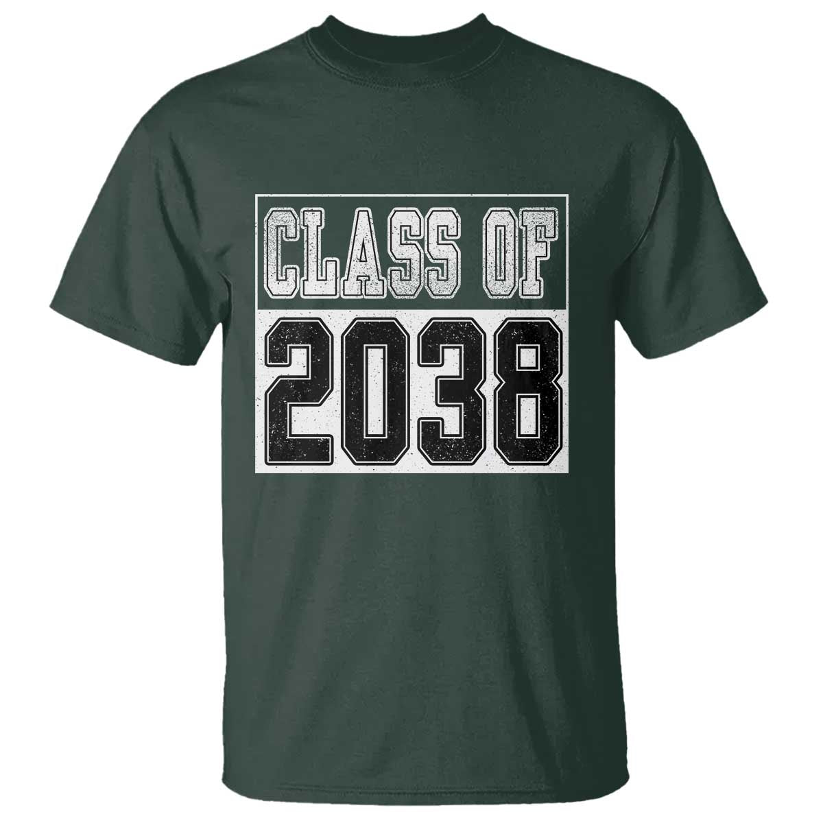 Class of 2038 T Shirt Grow With Me To Graduation TS10 Dark Forest Green Print Your Wear