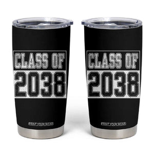 Class of 2038 Tumbler Cup Grow With Me To Graduation TS10 Black Print Your Wear