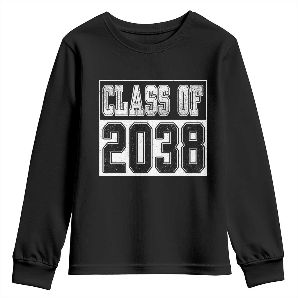 Class of 2038 Youth Sweatshirt Grow With Me To Graduation TS10 Black Print Your Wear