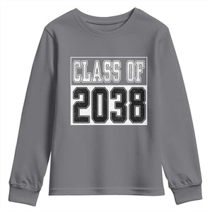 Class of 2038 Youth Sweatshirt Grow With Me To Graduation TS10 Charcoal Print Your Wear