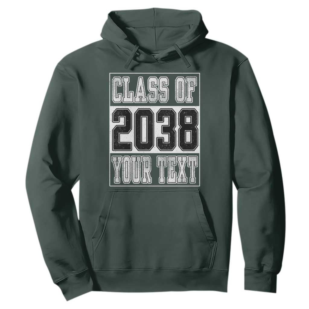 Personalized Class of 2038 Hoodie Custom Name Grow With Me To Graduation TS10 Dark Forest Green Print Your Wear