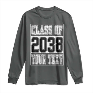 Personalized Class of 2038 Long Sleeve Shirt Custom Name Grow With Me To Graduation TS10 Dark Heather Print Your Wear