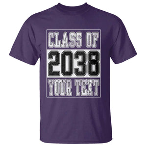 Personalized Class of 2038 T Shirt Custom Name Grow With Me To Graduation TS10 Purple Print Your Wear