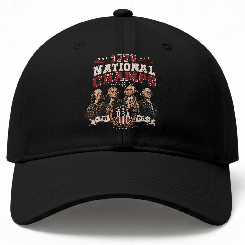 Funny Founding Fathers USA 250th Anniversary Baseball Cap 1776 Championship Parody American Flag Vintage Patriotic Humor TS10 Print Your Wear