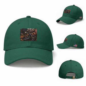 Retro Biker USA 250th Anniversary Baseball Cap American Flag Motorcycle Eagle Independence Day TS10 Baseball Cap Universal Fit Irish Green Print Your Wear