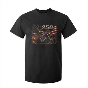 Retro Biker USA 250th Anniversary T Shirt For Kid American Flag Motorcycle Eagle Independence Day TS10 Black Print Your Wear