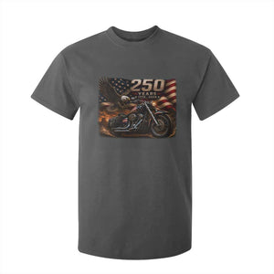 Retro Biker USA 250th Anniversary T Shirt For Kid American Flag Motorcycle Eagle Independence Day TS10 Dark Heather Print Your Wear
