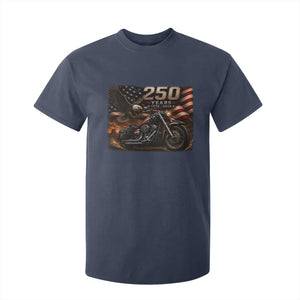 Retro Biker USA 250th Anniversary T Shirt For Kid American Flag Motorcycle Eagle Independence Day TS10 Navy Print Your Wear