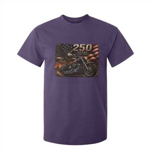 Retro Biker USA 250th Anniversary T Shirt For Kid American Flag Motorcycle Eagle Independence Day TS10 Purple Print Your Wear