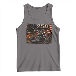 Retro Biker USA 250th Anniversary Tank Top American Flag Motorcycle Eagle Independence Day TS10 Deep Heather Print Your Wear