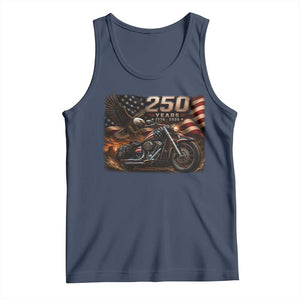 Retro Biker USA 250th Anniversary Tank Top American Flag Motorcycle Eagle Independence Day TS10 Navy Print Your Wear