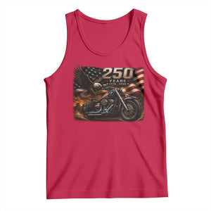 Retro Biker USA 250th Anniversary Tank Top American Flag Motorcycle Eagle Independence Day TS10 Red Print Your Wear
