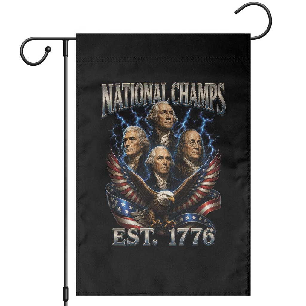 Founding Fathers USA 250th Anniversary Garden Flag Vintage National Champions 250 Years Patriotic American Flag TS10 Black Print Your Wear