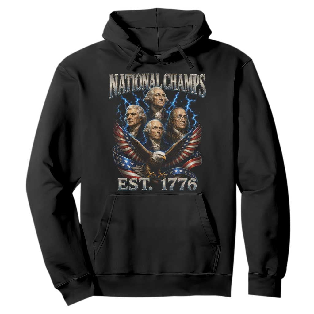 Founding Fathers USA 250th Anniversary Hoodie Vintage National Champions 250 Years Patriotic American Flag TS10 Black Print Your Wear