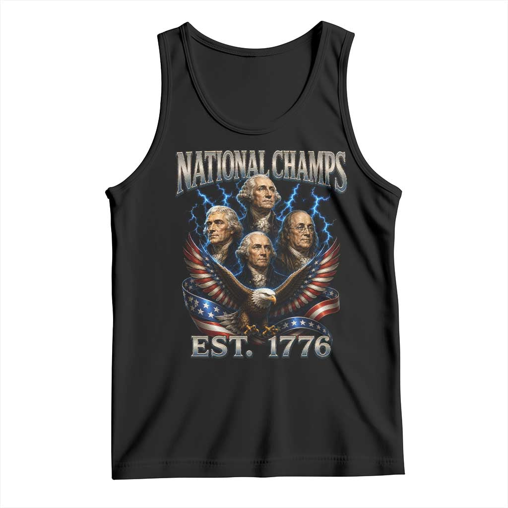 Founding Fathers USA 250th Anniversary Tank Top Vintage National Champions 250 Years Patriotic American Flag TS10 Black Print Your Wear