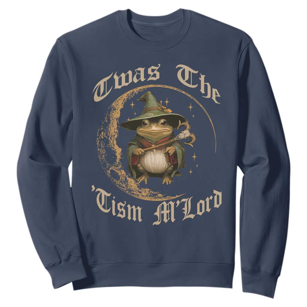 Twas the Tism MLord Frog Sweatshirt Funny Anti Social Meme TS10 Navy Print Your Wear