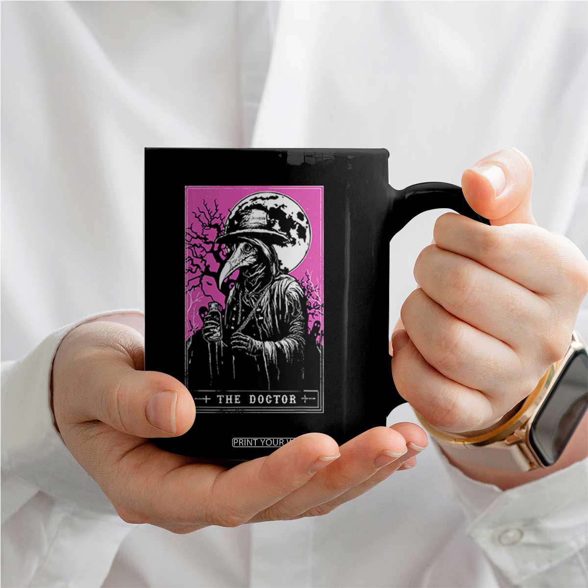 Plague Doctor Tarot Card Coffee Mug Mysterious Horror Death Occult Satanic TS10 Print Your Wear