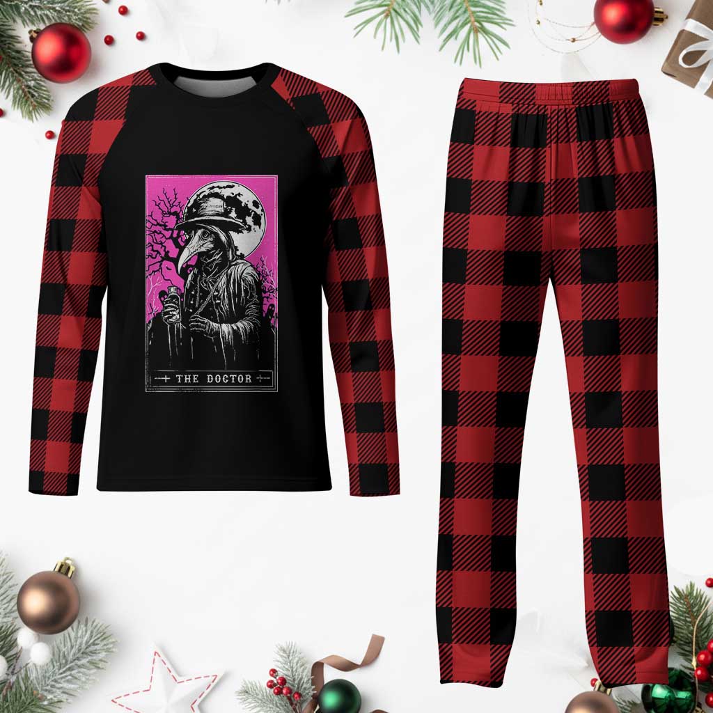 Plague Doctor Tarot Card Plaid Pajama Set Mysterious Horror Death Occult Satanic TS10 Buffalo Plaid Print Your Wear