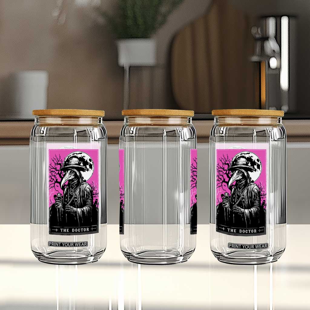 Plague Doctor Tarot Card Glass Can Mysterious Horror Death Occult Satanic TS10 Print Your Wear