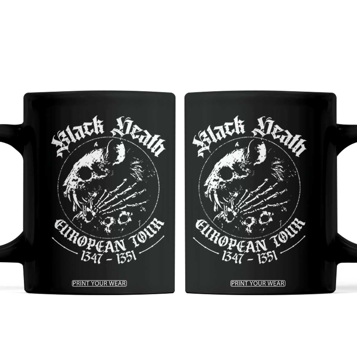 Plague Rat Coffee Mug Black Death European Tour Medieval History Goth TS10 Black Print Your Wear