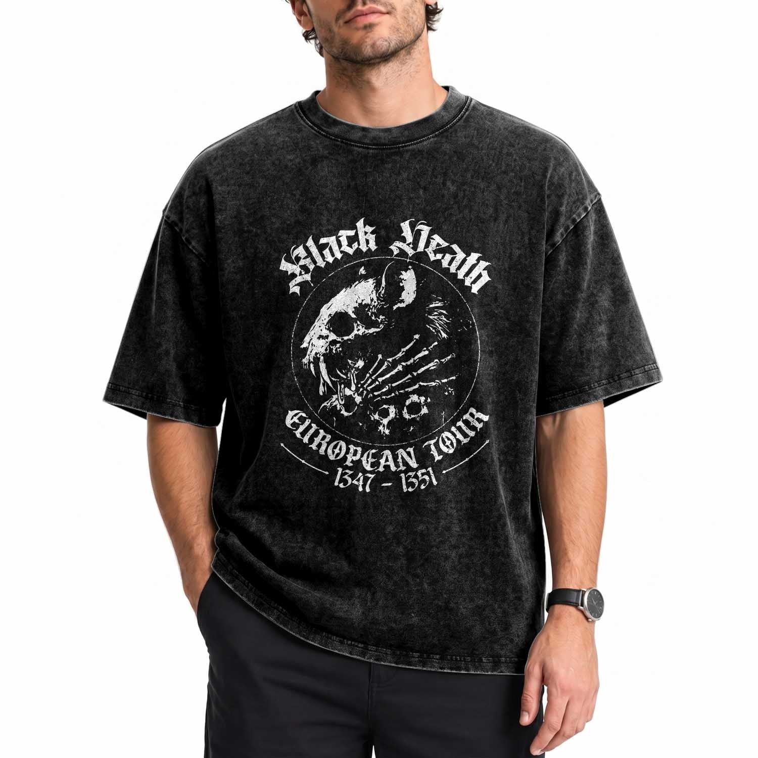 Plague Rat Washed Cotton T-Shirt Black Death European Tour Medieval History Goth TS10 Print Your Wear