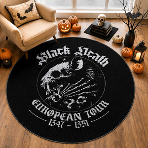 Plague Rat Round Rug Black Death European Tour Medieval History Goth