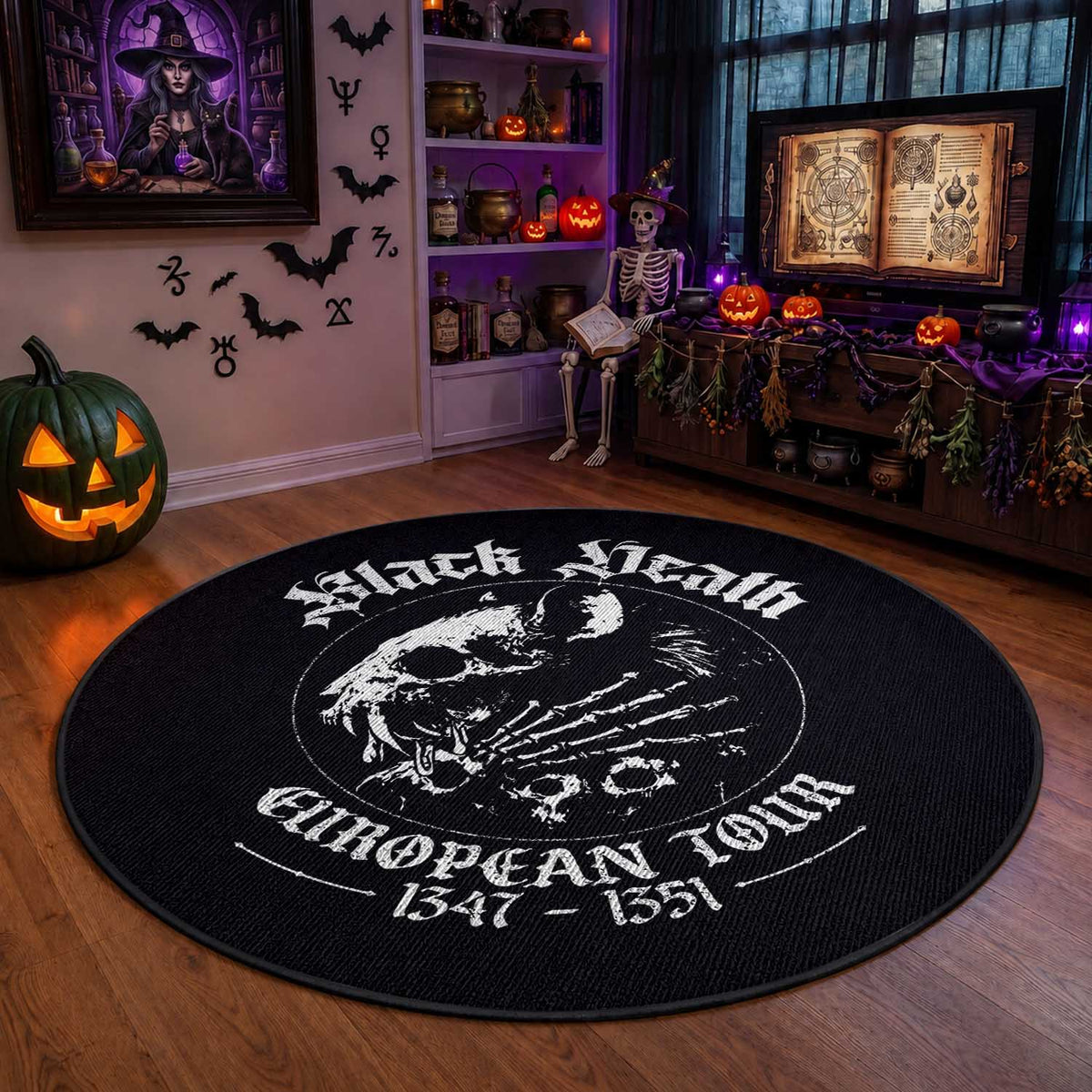 Plague Rat Round Rug Black Death European Tour Medieval History Goth