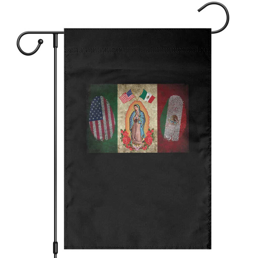 Mexico Flag Garden Flag Virgin Mary Mexican American Patriotic Mexican Roots TS10 Black Print Your Wear