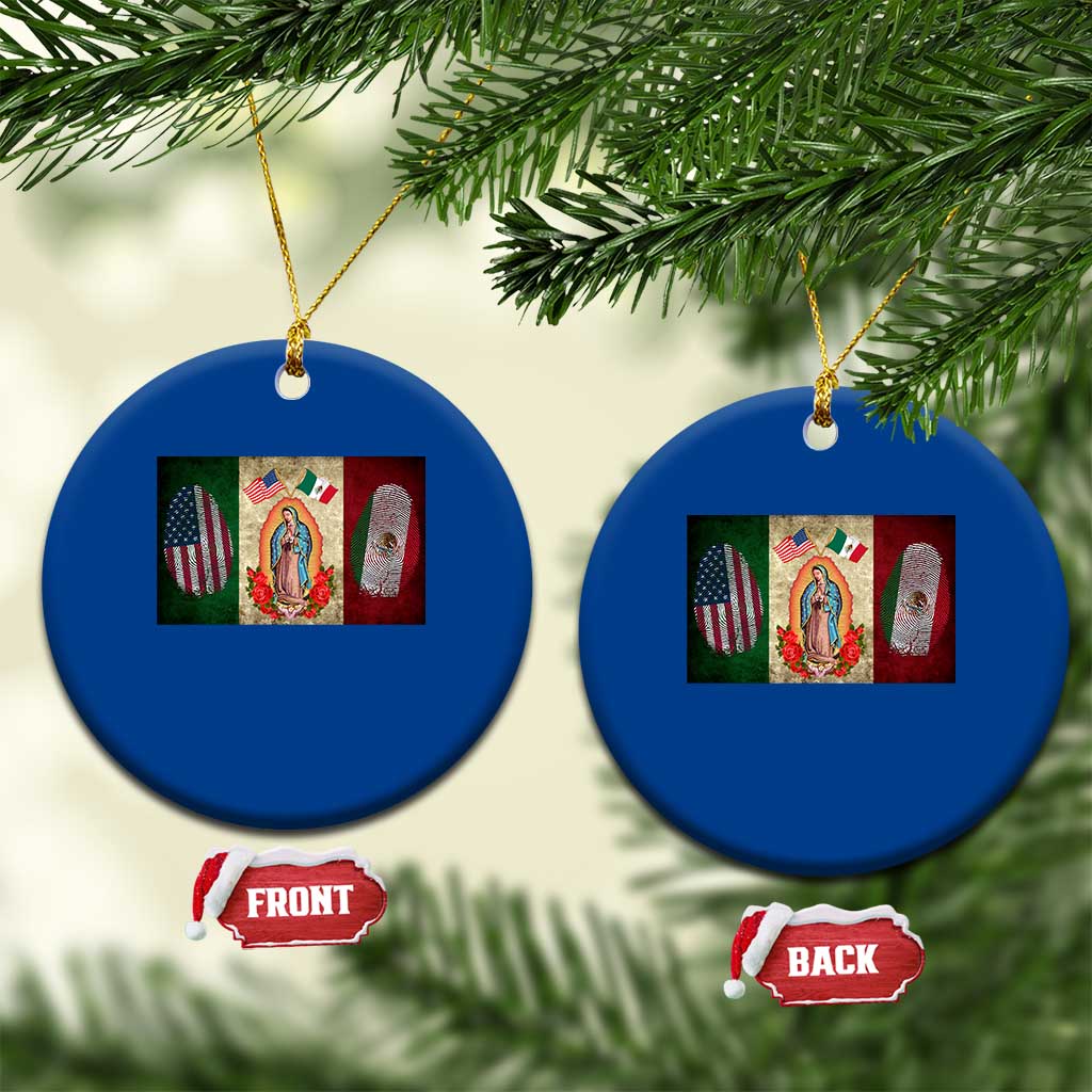 Mexico Flag Ceramic Ornament Virgin Mary Mexican American Patriotic Mexican Roots TS10 1pc Blue Print Your Wear