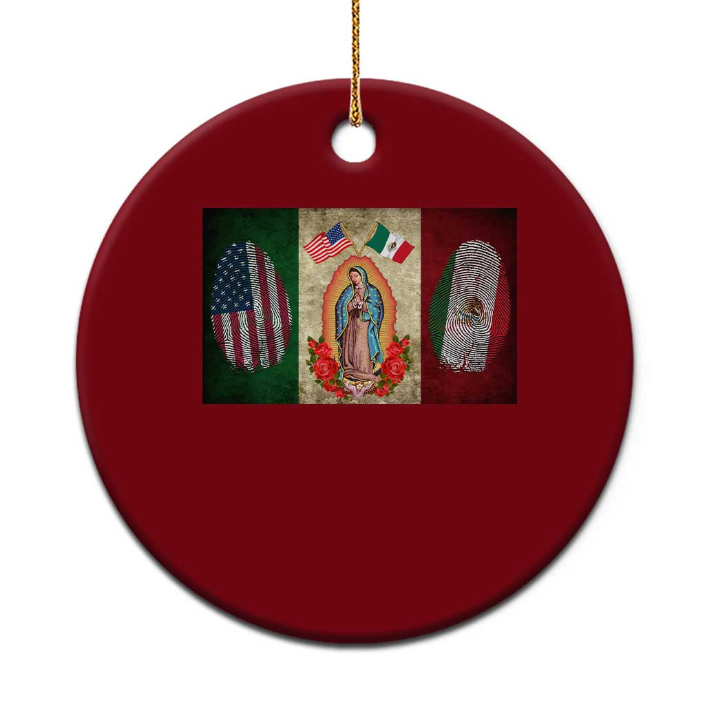 Mexico Flag Ceramic Ornament Virgin Mary Mexican American Patriotic Mexican Roots TS10 1pc Red Print Your Wear
