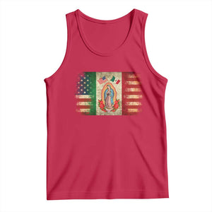 American Mexican Flag Tank Top Virgin Mary Mexico Heritage Mexican Roots TS10 Red Print Your Wear