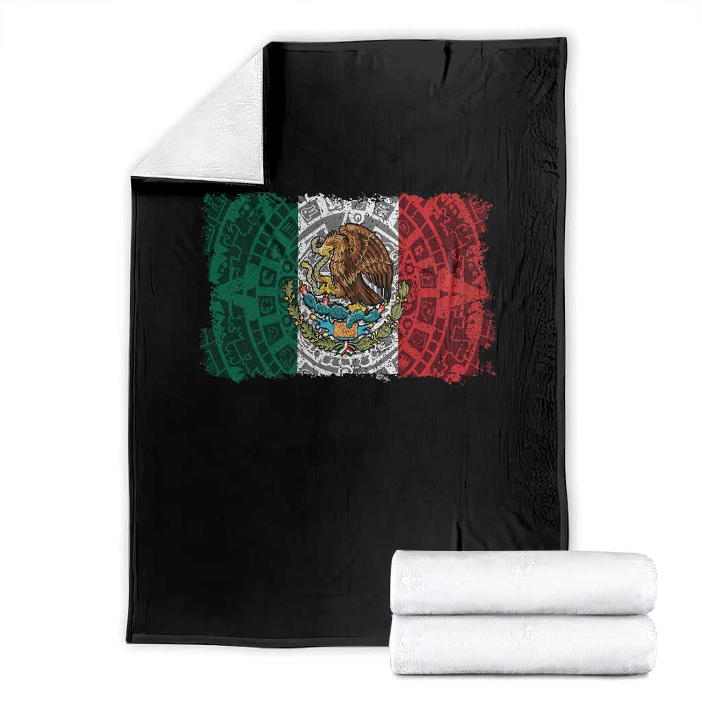 Eagle Mexican Flag Throw Blanket Aztecs Mexico Heritage Roots TS10 Black Print Your Wear