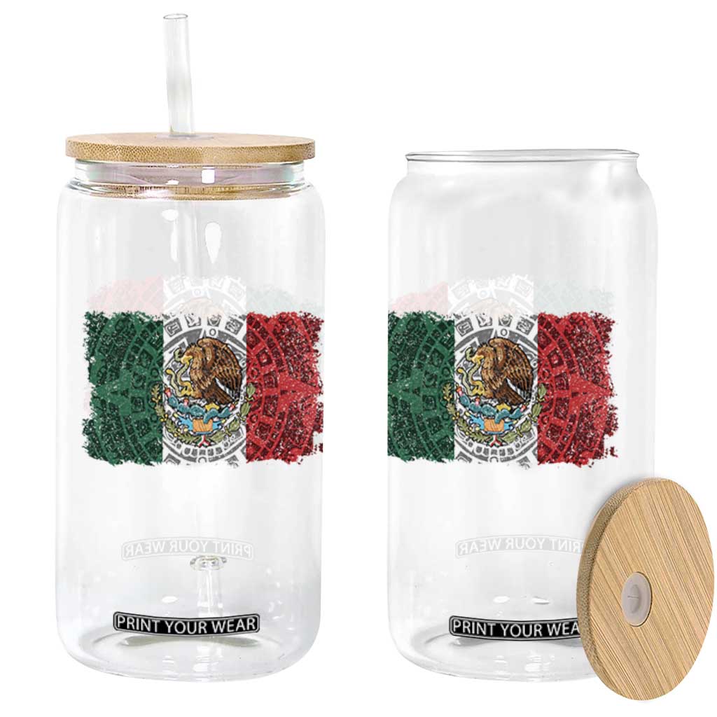 Eagle Mexican Flag Glass Can Aztecs Mexico Heritage Roots TS10 Print Your Wear