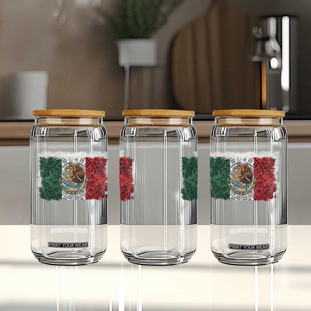 Eagle Mexican Flag Glass Can Aztecs Mexico Heritage Roots TS10 Print Your Wear