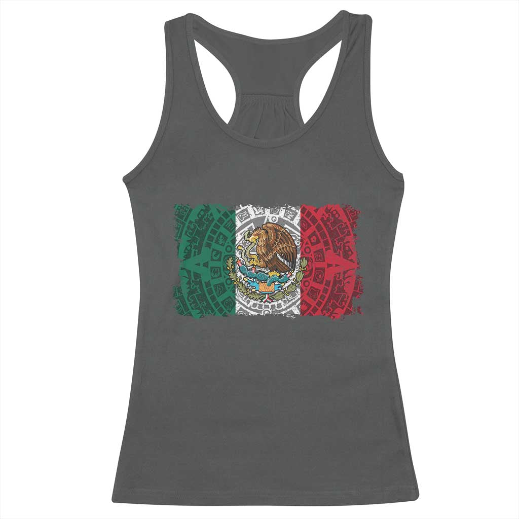 Eagle Mexican Flag Racerback Tank Top Aztecs Mexico Heritage Roots TS10 Dark Heather Print Your Wear