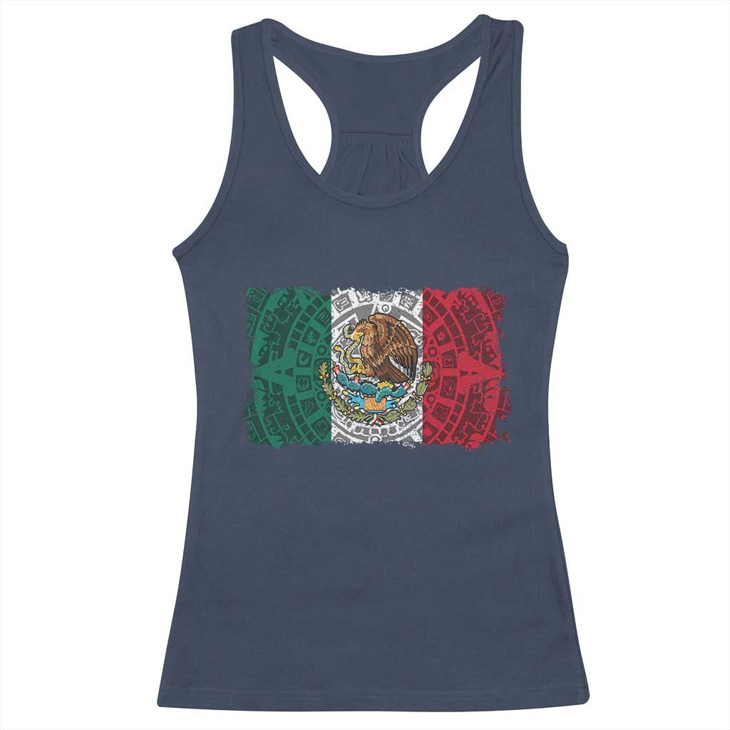 Eagle Mexican Flag Racerback Tank Top Aztecs Mexico Heritage Roots TS10 Navy Print Your Wear