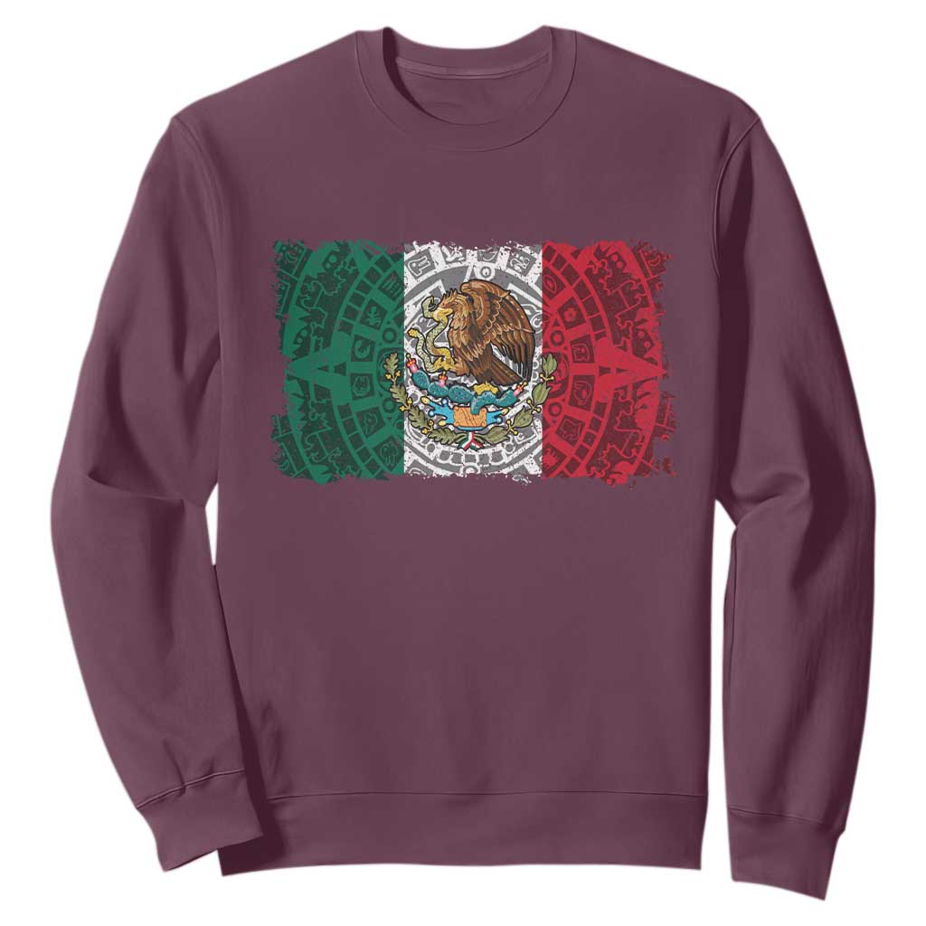 Eagle Mexican Flag Sweatshirt Aztecs Mexico Heritage Roots TS10 Maroon Print Your Wear