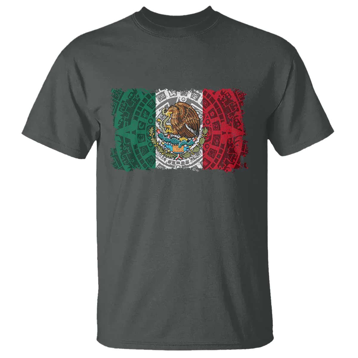 Eagle Mexican Flag T Shirt Aztecs Mexico Heritage Roots TS10 Dark Heather Print Your Wear