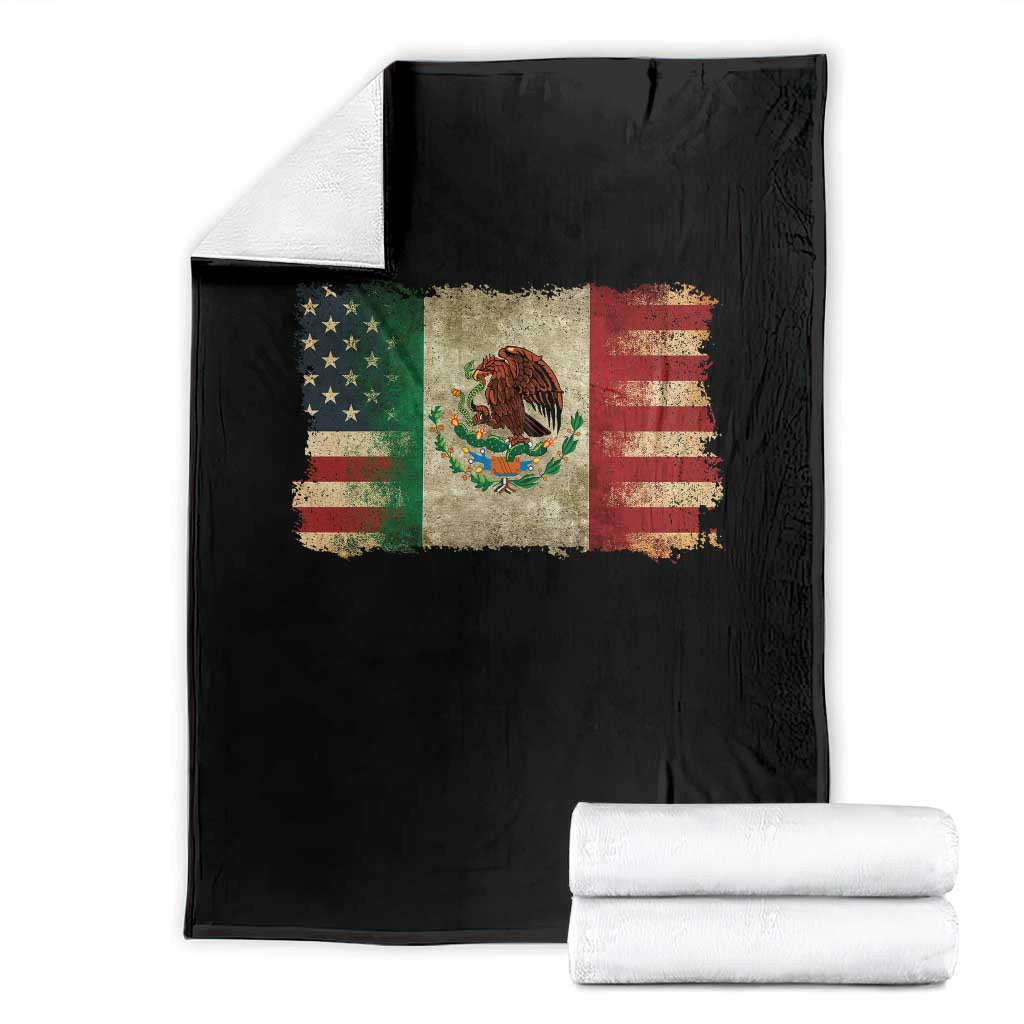 American Mexican Flag Throw Blanket Mexico Heritage Mexican Roots TS10 Black Print Your Wear