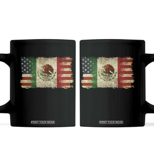 American Mexican Flag Coffee Mug Mexico Heritage Mexican Roots TS10 Black Print Your Wear