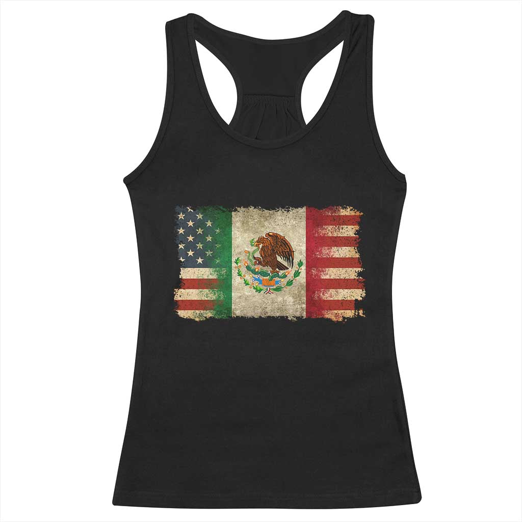 American Mexican Flag Racerback Tank Top Mexico Heritage Mexican Roots TS10 Black Print Your Wear