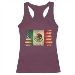 American Mexican Flag Racerback Tank Top Mexico Heritage Mexican Roots TS10 Maroon Print Your Wear