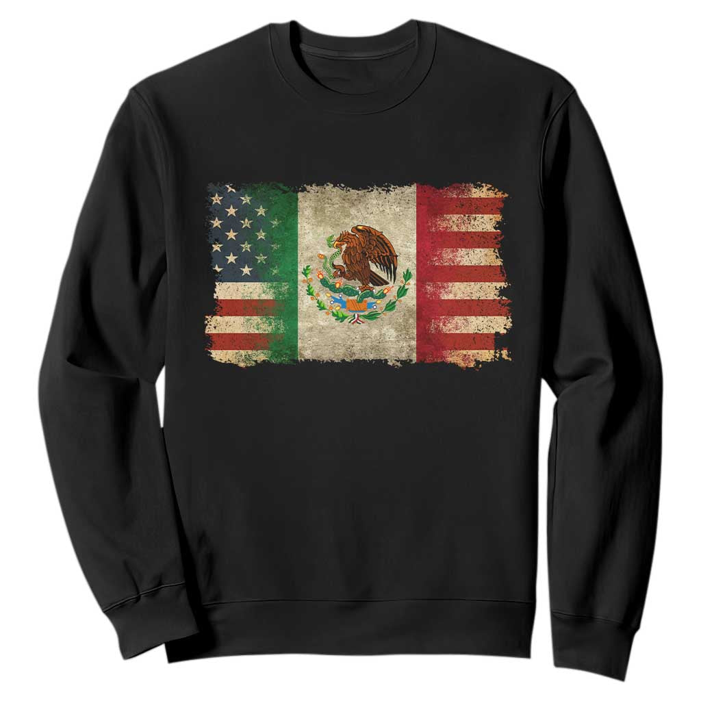American Mexican Flag Sweatshirt Mexico Heritage Mexican Roots TS10 Black Print Your Wear
