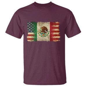 American Mexican Flag T Shirt Mexico Heritage Mexican Roots TS10 Maroon Print Your Wear