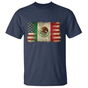 American Mexican Flag T Shirt Mexico Heritage Mexican Roots TS10 Navy Print Your Wear