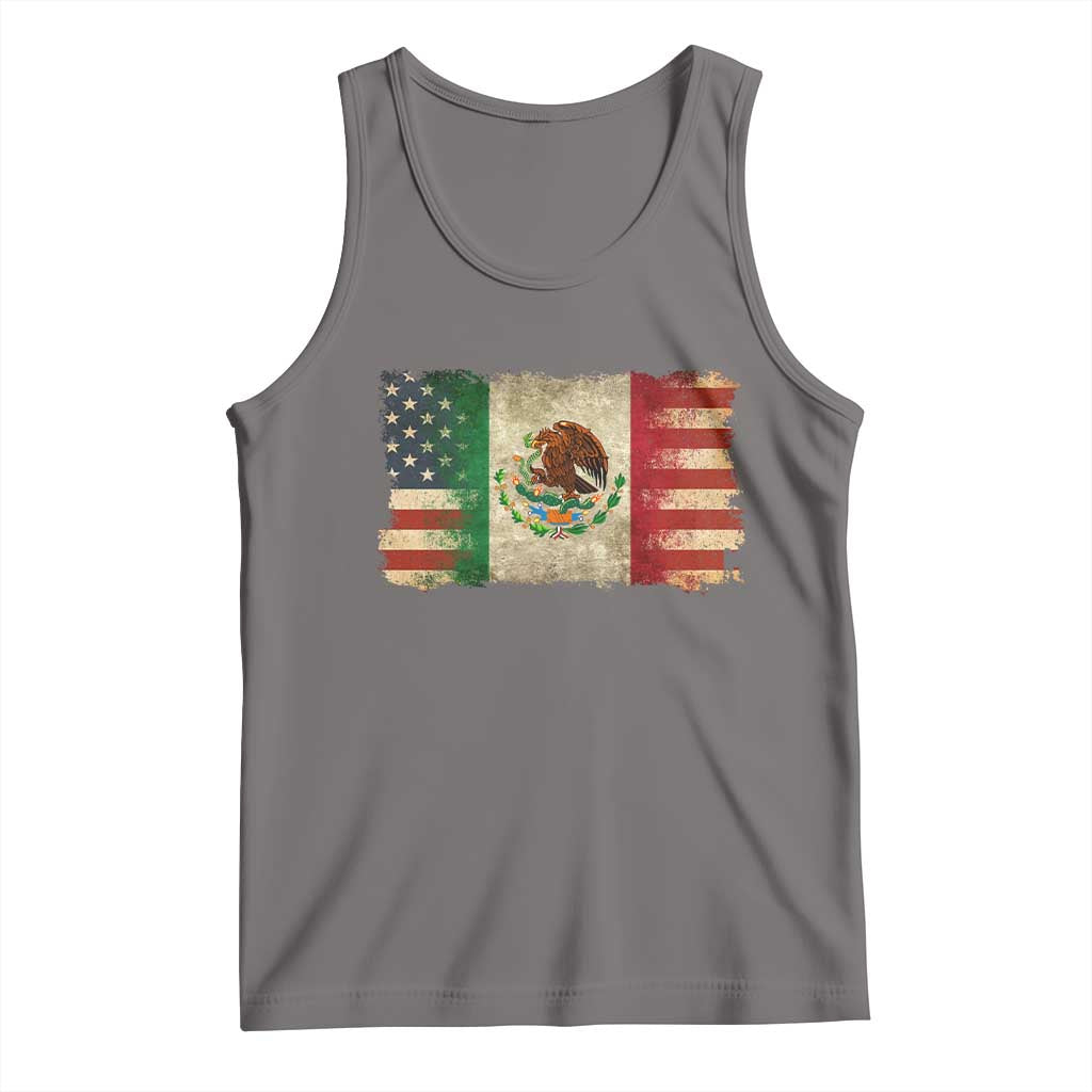 American Mexican Flag Tank Top Mexico Heritage Mexican Roots TS10 Deep Heather Print Your Wear