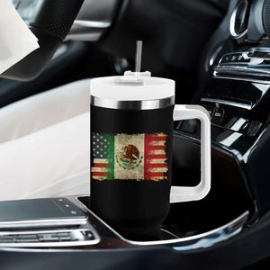 American Mexican Flag Tumbler With Handle Mexico Heritage Mexican Roots TS10 Print Your Wear