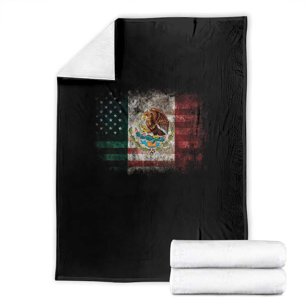 Vintage Mexican Flag Throw Blanket Eagle Mexico Heritage Mexican Roots TS10 Black Print Your Wear