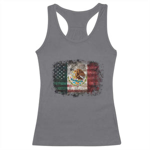 Vintage Mexican Flag Racerback Tank Top Eagle Mexico Heritage Mexican Roots TS10 Charcoal Print Your Wear